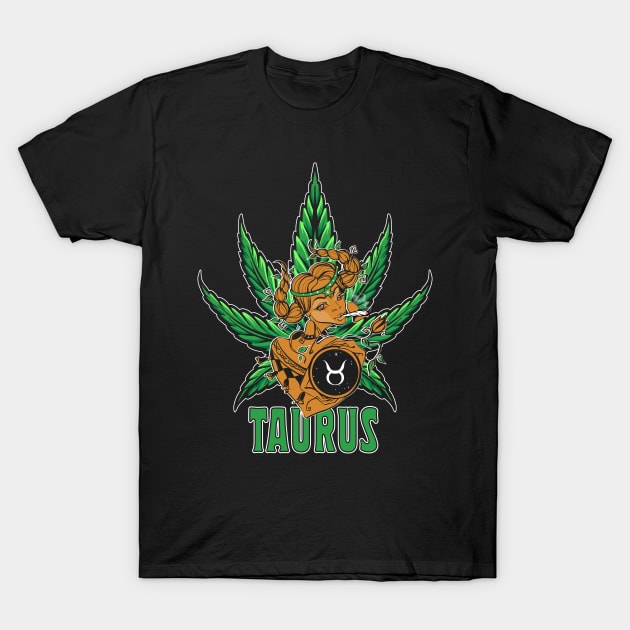 Taurus Weed Shirt, Zodiac Cannabis, Taurus Marijuana Shirt, Taurus Gift, Taurus Zodiac tee, zodiac birthday gift, Zodiac Pot Leaf T-Shirt by Moon Phase Design